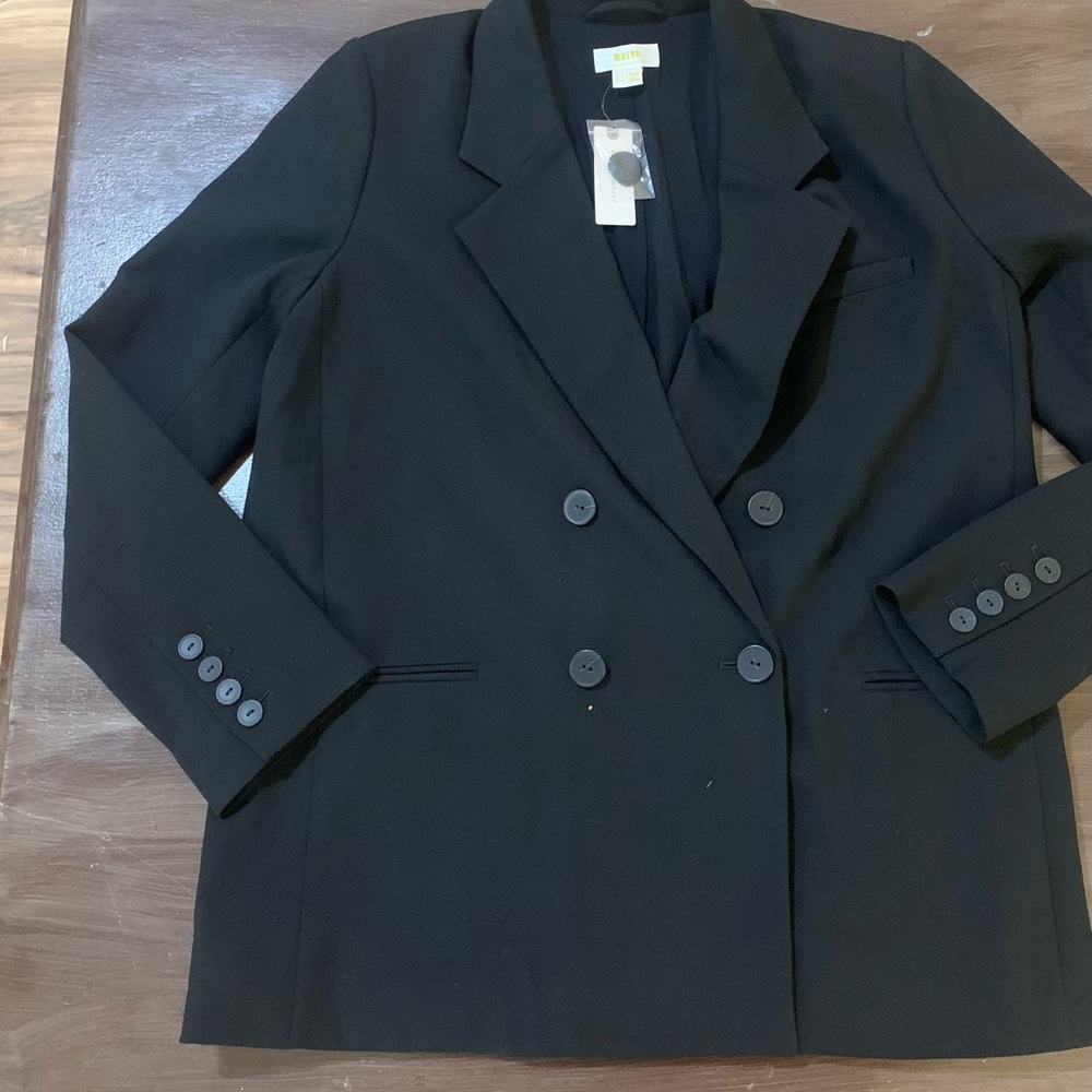 Brand New With Tags Maeve Black Double-Breasted Blazer size 10